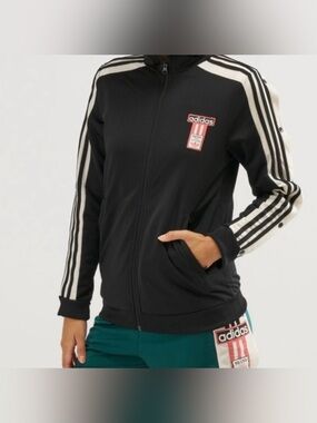 Gently Loved Rare Adidas Women’s Adibreak Black Track Jacket w/ White Stripes